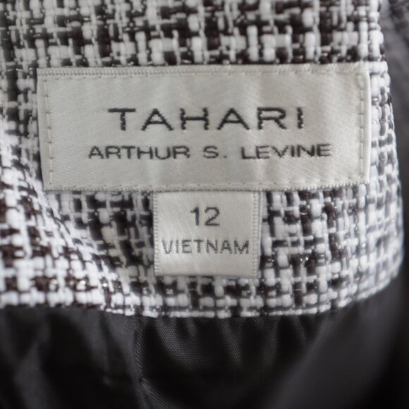 Tahari Arthur s. levine black and white tweed skirt size 12 - Picture 8 of 9